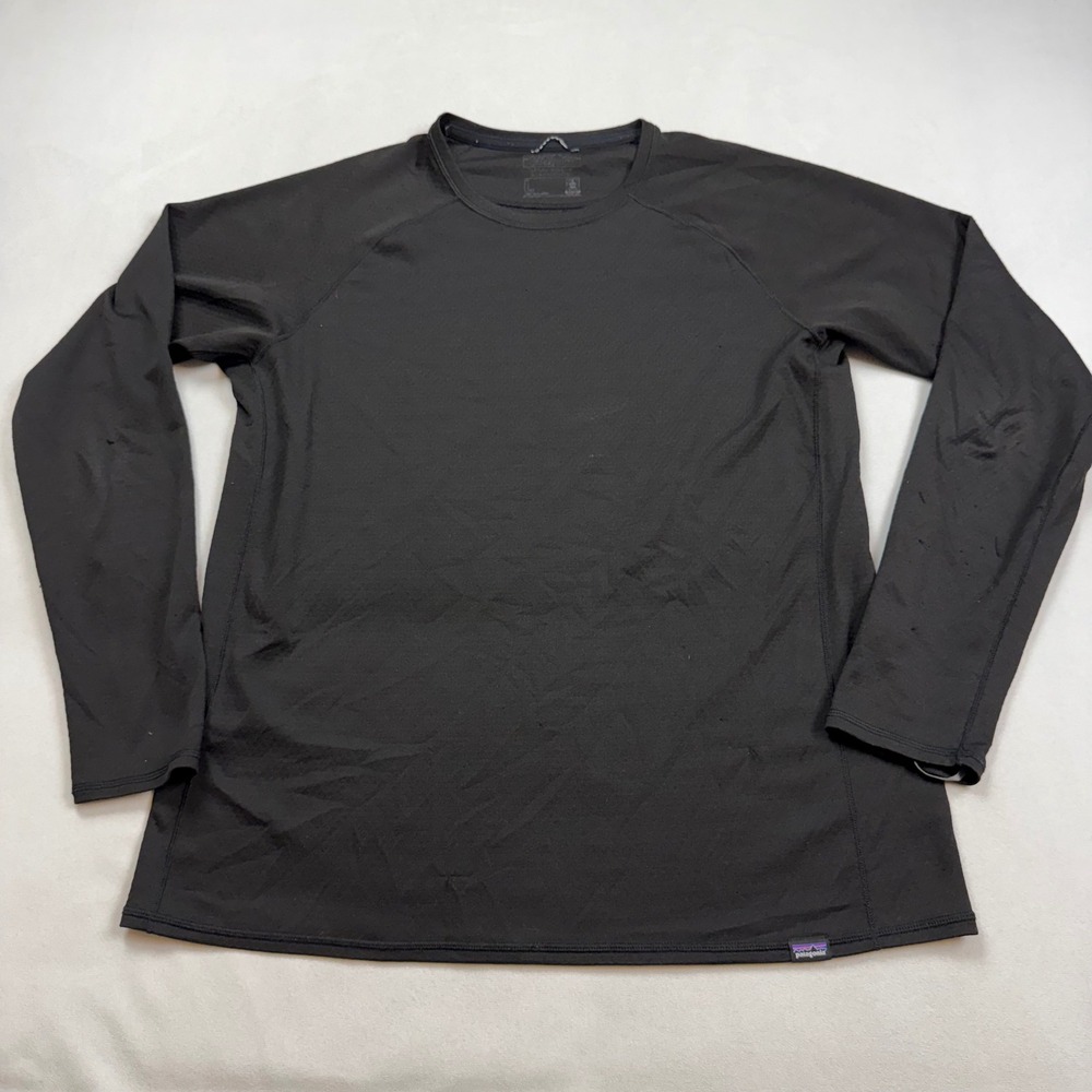 Patagonia Capilene Midweight Crew Mens Large Black Long Sleeve Base Layer Top